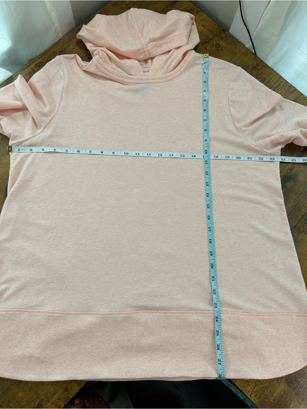 J. Jill Pure Jill Harmony Rib-Trimmed Hoodie, Soft Coral Dust Heather, XL - Picture 10 of 13